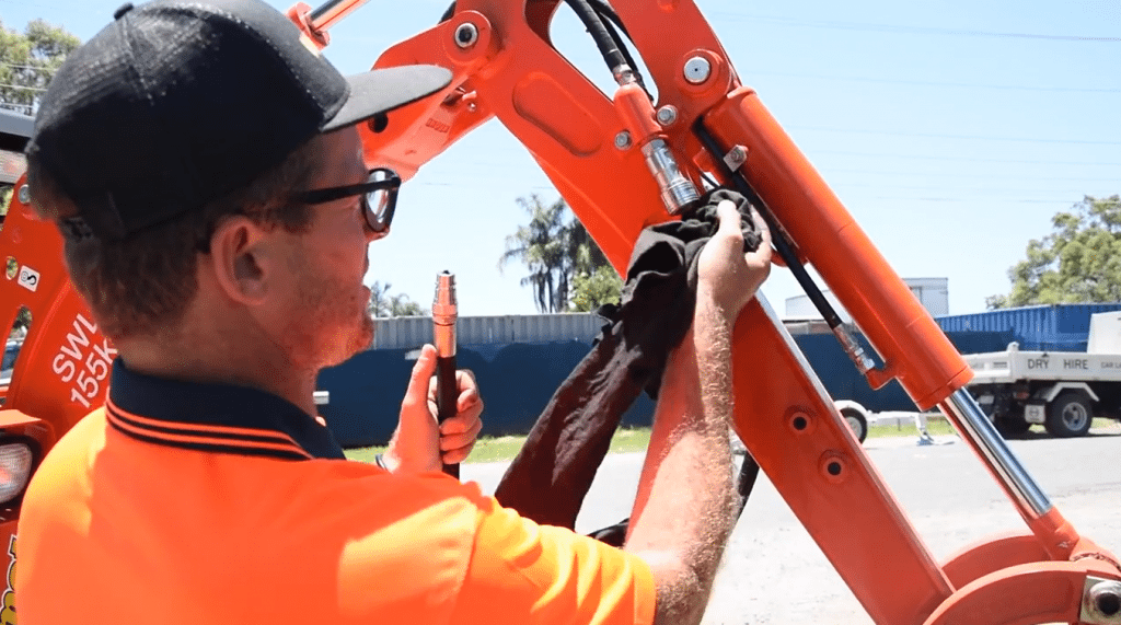 Post Hole Auger: Connecting the Hydraulics