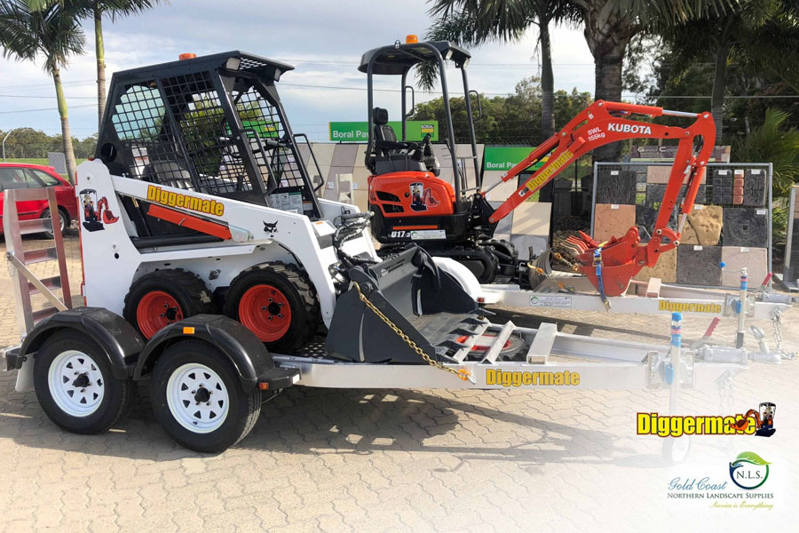 diggermate machines for hire in a trailer